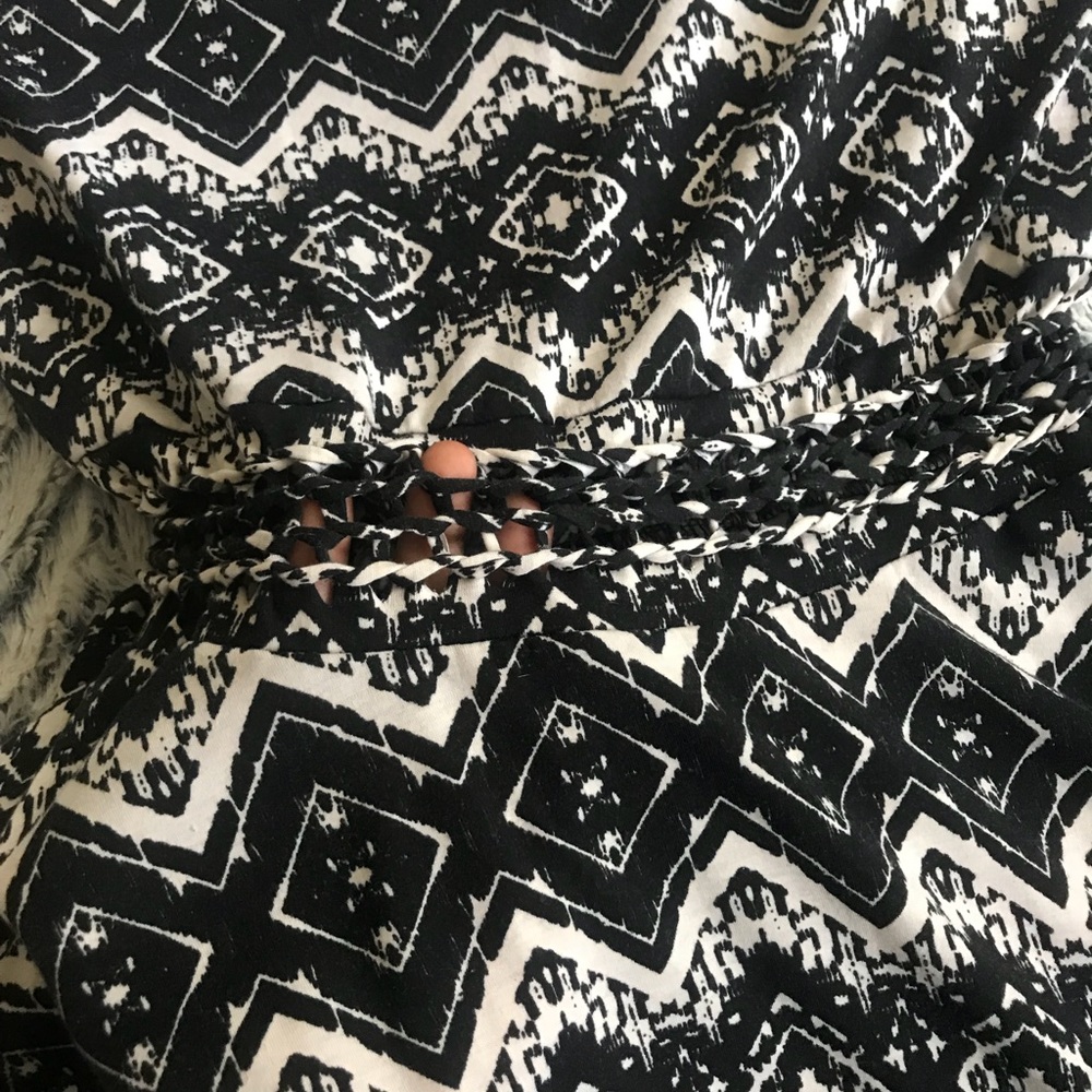 Aztec skater dress with peekaboo midriff